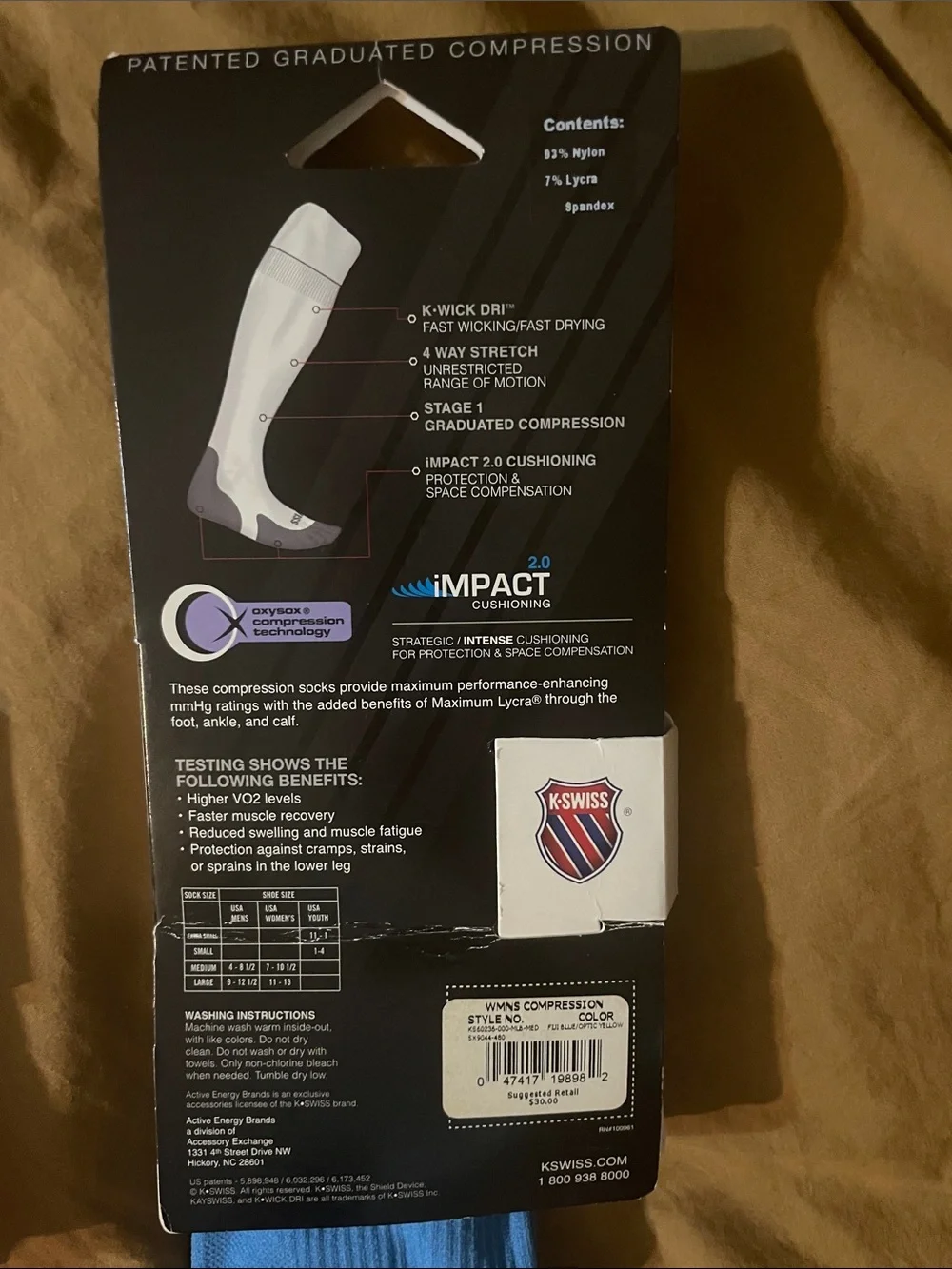 K-Swiss Performance Athletic Socks in Hot Pink and Sky Blue